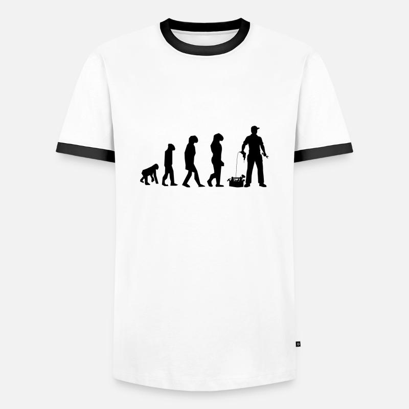 DIY-Evolution - Männer Kontrast-T-Shirt - Weiß/Schwarz