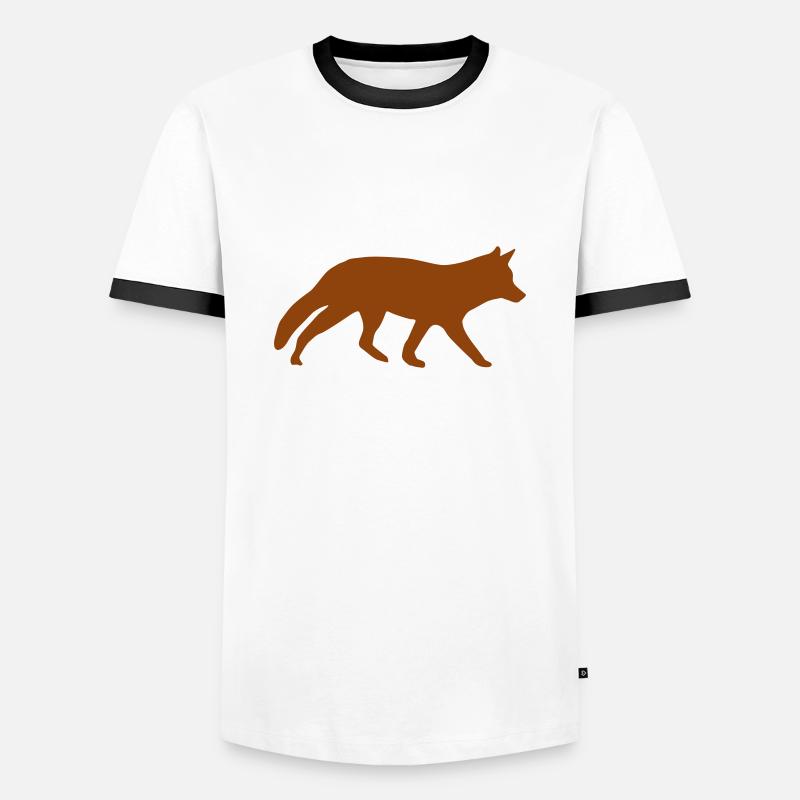 fuchs - Männer Kontrast-T-Shirt - Weiß/Schwarz