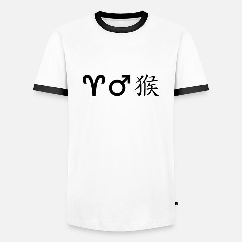 Aries Mars Monkey - Men's Ringer Shirt - white/black