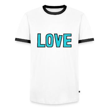 LIEBE. MAMA. MUTTERTAG. SCHÖNEN MUTTERTAG - Männer Kontrast-T-Shirt - Weiß/Schwarz - Vorne - AI Model Female 172 light (172cm) & AI Model Male 178 dark (178cm)