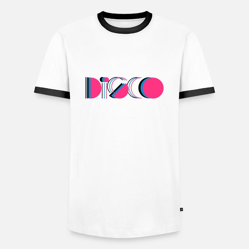 disco - Männer Kontrast-T-Shirt - Weiß/Schwarz