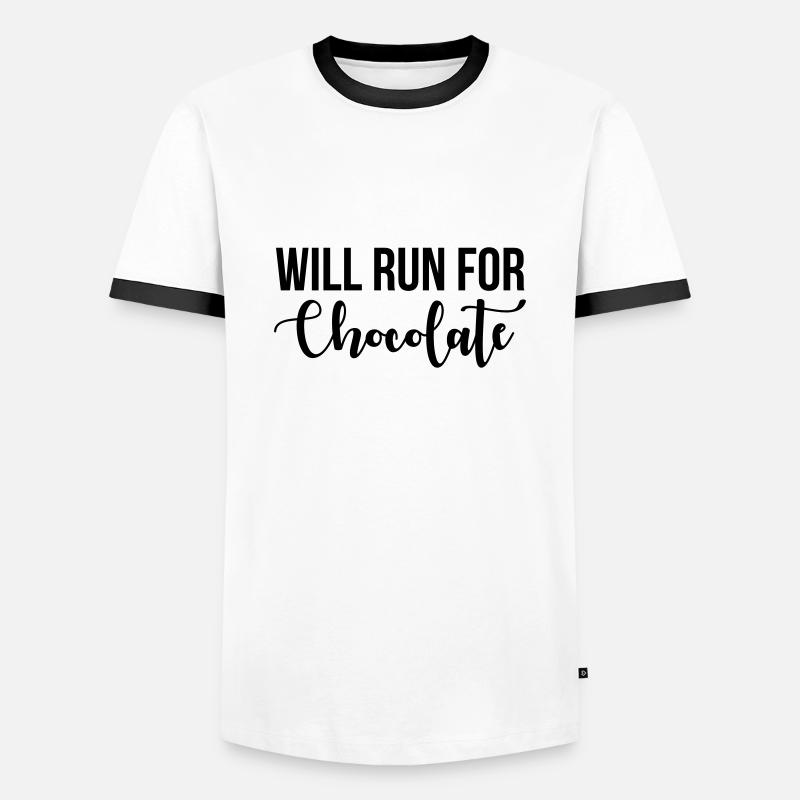 Will run for chocolate - Männer Kontrast-T-Shirt - Weiß/Schwarz