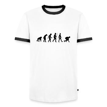Athletics Sprint Sprinter Sprinting Evolution - Men's Ringer Shirt - white/black - Front - AI Model Female 172 light (172cm) & AI Model Male 178 dark (178cm)