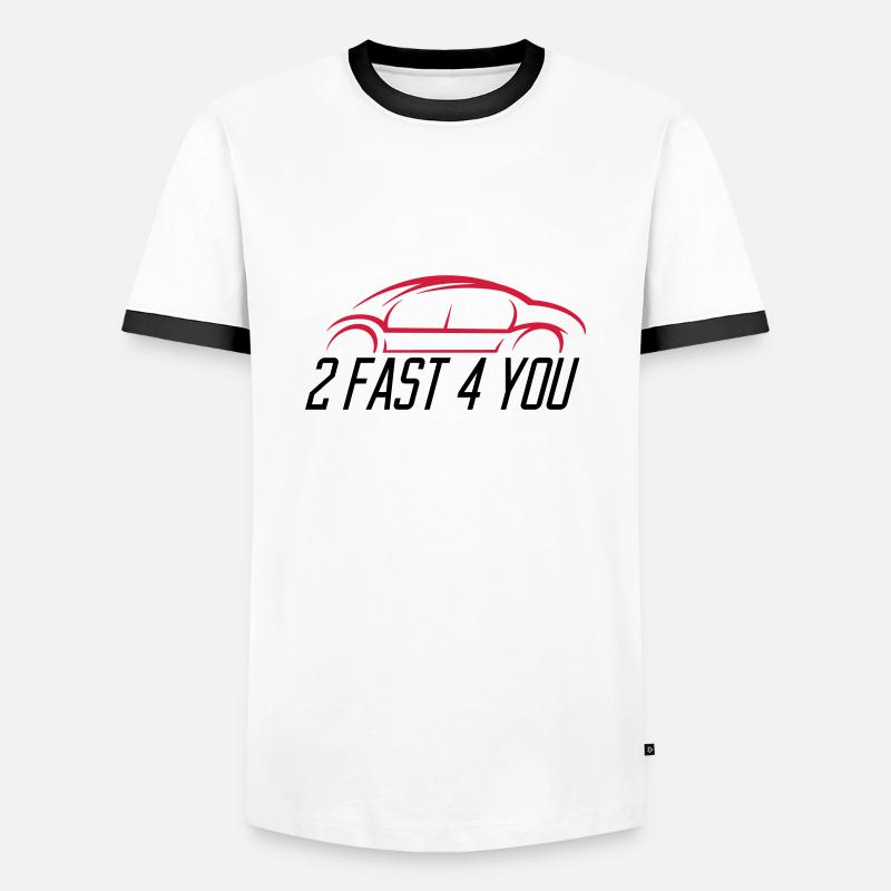 Auto 2 Fast - Männer Kontrast-T-Shirt - Weiß/Schwarz