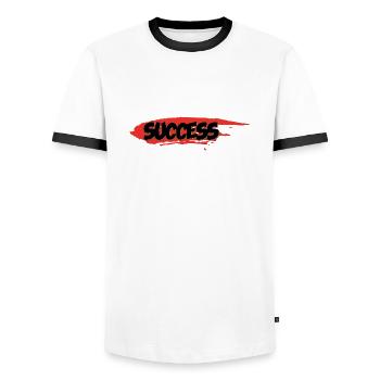 Success - Erfolg - Männer Kontrast-T-Shirt - Weiß/Schwarz - Vorne - AI Model Female 172 light (172cm) & AI Model Male 178 dark (178cm)