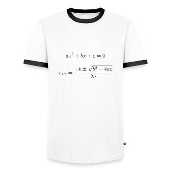 Équation carrée - T-shirt contrasté Homme - blanc/noir - Devant - AI Model Female 172 light (172cm) & AI Model Male 178 dark (178cm)