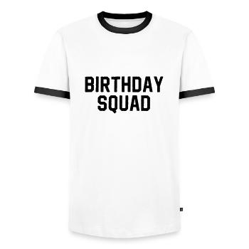 Birthday Squad - Men's Ringer Shirt - white/black - Front - AI Model Female 172 light (172cm) & AI Model Male 178 dark (178cm)