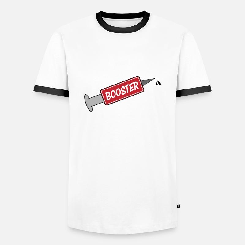 Spritze Impfstoff Booster - Männer Kontrast-T-Shirt - Weiß/Schwarz