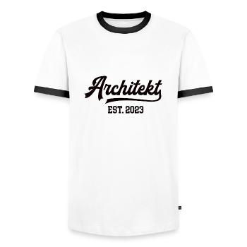 Architekt 2023 Architektur Studium Student MA - Männer Kontrast-T-Shirt - Weiß/Schwarz - Vorne - AI Model Female 172 light (172cm) & AI Model Male 178 dark (178cm)