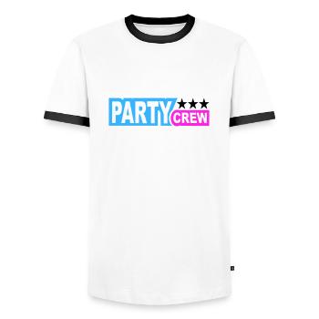 Party Crew Fun Stars Celebrate Team Friends Member - T-shirt contrasté Homme - blanc/noir - Devant - AI Model Female 172 light (172cm) & AI Model Male 178 dark (178cm)
