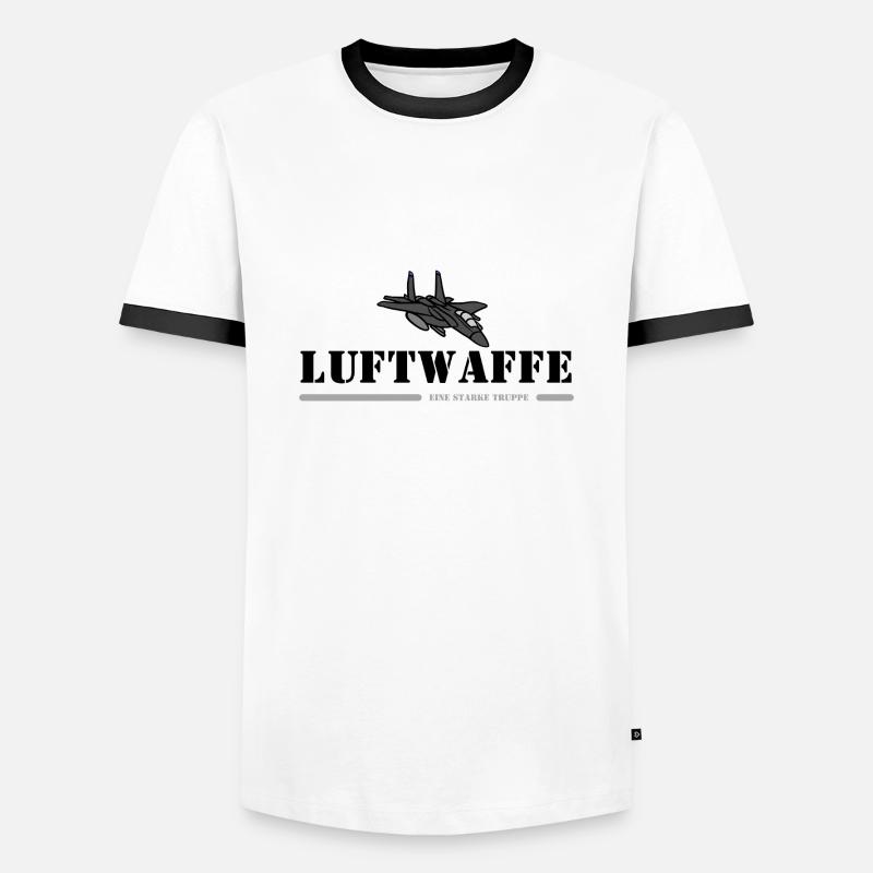 LUFTWAFFE - Männer Kontrast-T-Shirt - Weiß/Schwarz