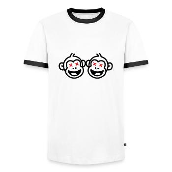 Affe Team Lustig - Männer Kontrast-T-Shirt - Weiß/Schwarz - Vorne - AI Model Female 172 light (172cm) & AI Model Male 178 dark (178cm)