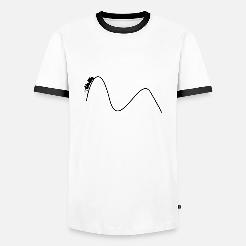 Rollercoaster - Männer Kontrast-T-Shirt - Weiß/Schwarz