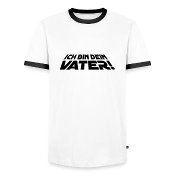 ich_bin_dein_vater_15x5_1f - Männer Kontrast-T-Shirt - Weiß/Schwarz - Vorne - AI Model Female 172 light (172cm) & AI Model Male 178 dark (178cm)