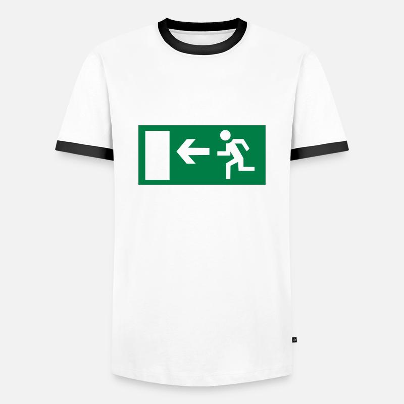 emergency exit - Men's Ringer Shirt - white/black