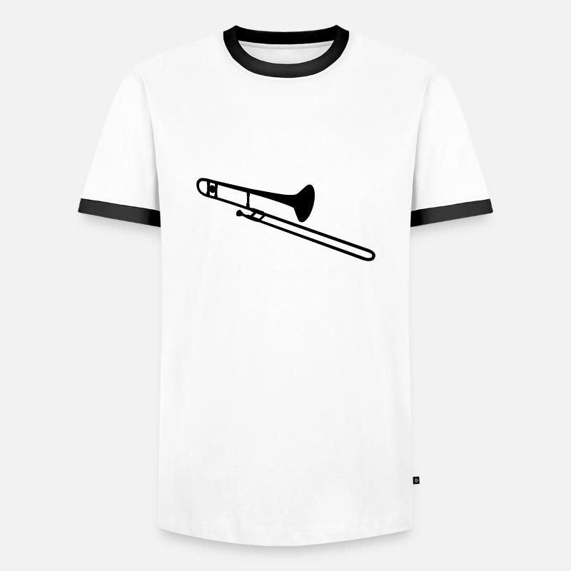 Posaune - Männer Kontrast-T-Shirt - Weiß/Schwarz