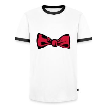 bowtie 2711 - Men's Ringer Shirt - white/black - Front - AI Model Female 172 light (172cm) & AI Model Male 178 dark (178cm)