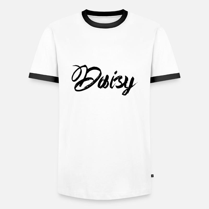 Daisy - Männer Kontrast-T-Shirt - Weiß/Schwarz