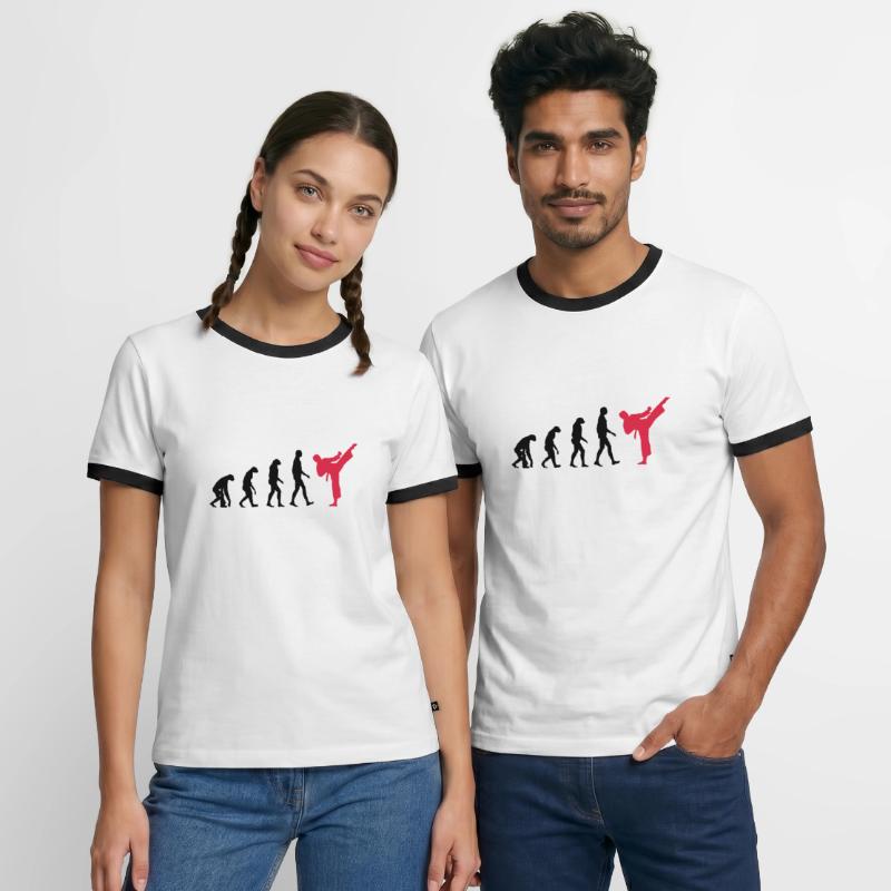 Karate - Evolution Männer Kontrast-T-Shirt