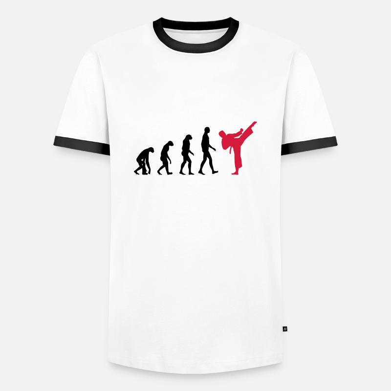 Karaté - Evolution - T-shirt contrasté Homme - blanc/noir