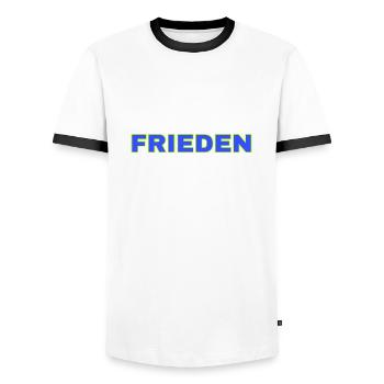 Frieden - Männer Kontrast-T-Shirt - Weiß/Schwarz - Vorne - AI Model Female 172 light (172cm) & AI Model Male 178 dark (178cm)