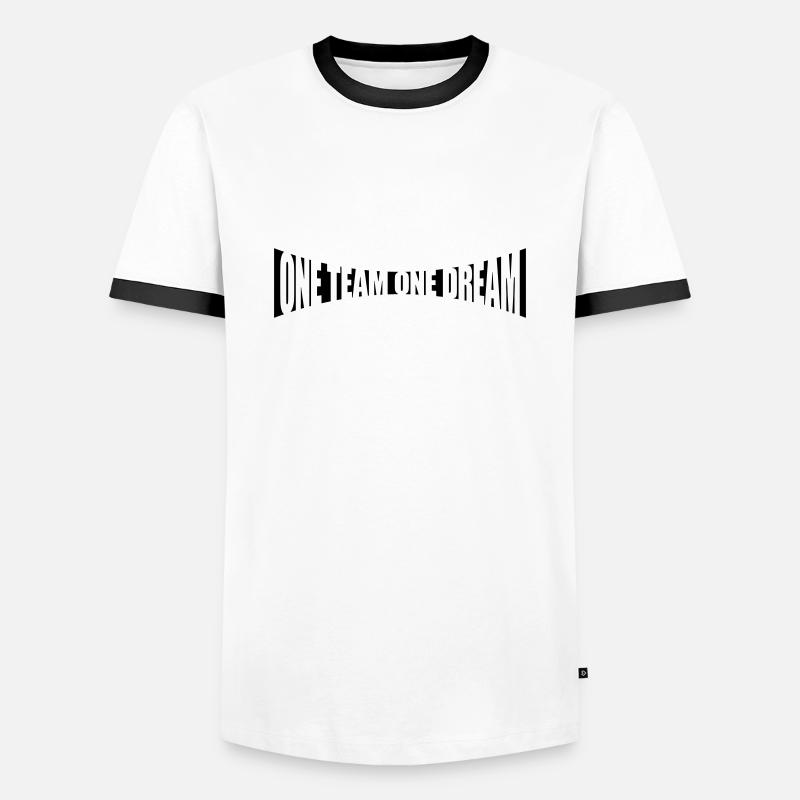 Gebogen One Team - Männer Kontrast-T-Shirt - Weiß/Schwarz