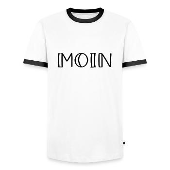 Moin Geschnek Hamburg Norddeutschland Spruch - Männer Kontrast-T-Shirt - Weiß/Schwarz - Vorne - AI Model Female 172 light (172cm) & AI Model Male 178 dark (178cm)