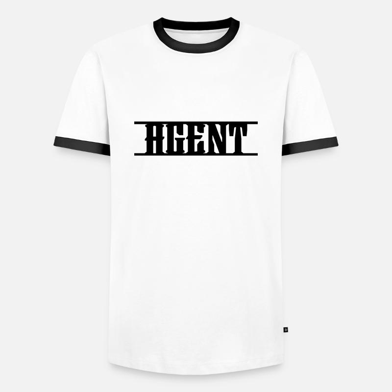Design Agent - Men's Ringer Shirt - white/black