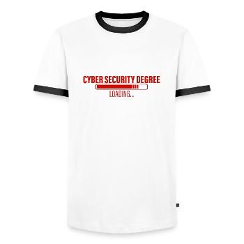 Cyber Security Degree Loading 3 - Men's Ringer Shirt - white/black - Front - AI Model Female 172 light (172cm) & AI Model Male 178 dark (178cm)