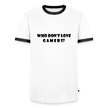 Game Gaming PC - Männer Kontrast-T-Shirt - Weiß/Schwarz - Vorne - AI Model Female 172 light (172cm) & AI Model Male 178 dark (178cm)