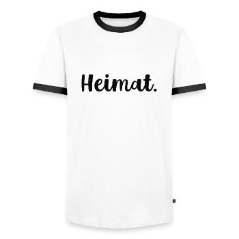Heimat - Männer Kontrast-T-Shirt - Weiß/Schwarz - Vorne - AI Model Female 172 light (172cm) & AI Model Male 178 dark (178cm)