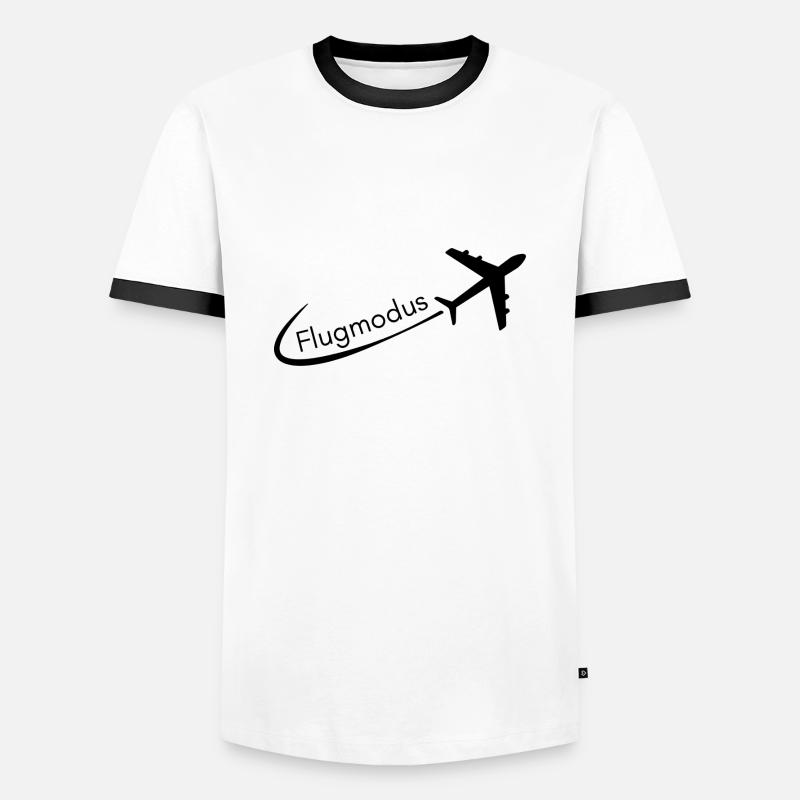 Flugmodus - Männer Kontrast-T-Shirt - Weiß/Schwarz