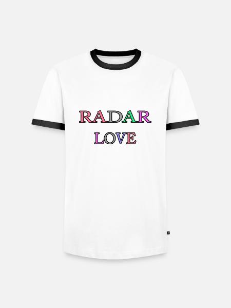 Radar Liebe - Männer Kontrast-T-Shirt - Weiß/Schwarz
