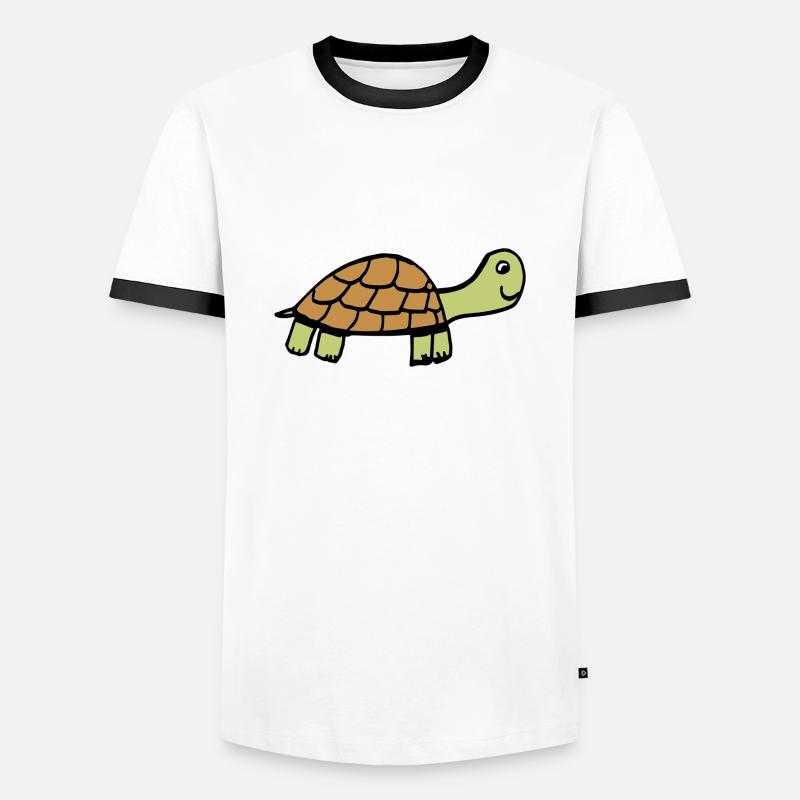 Turtle - Men's Ringer Shirt - white/black