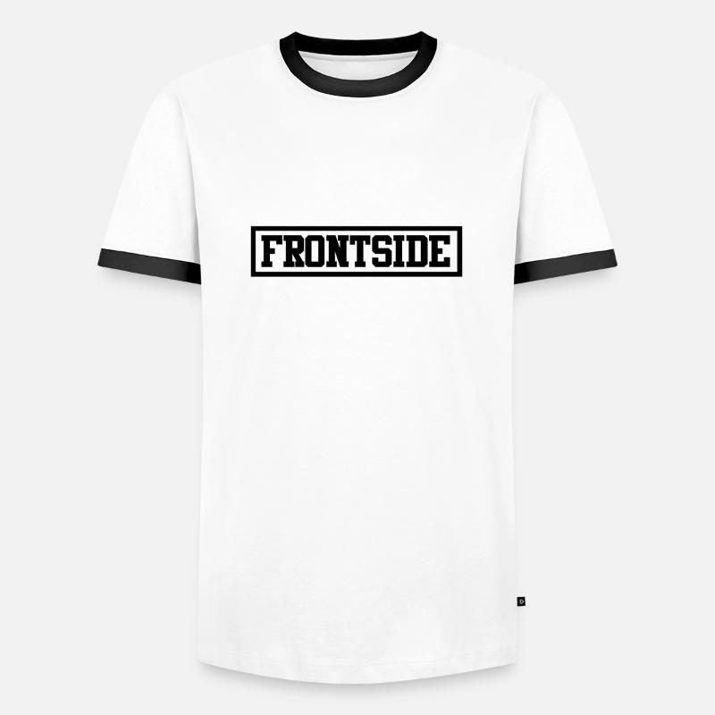 Frontside - Männer Kontrast-T-Shirt - Weiß/Schwarz