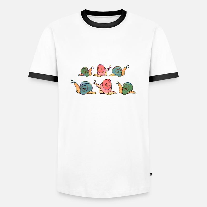 Snails - Men's Ringer Shirt - white/black