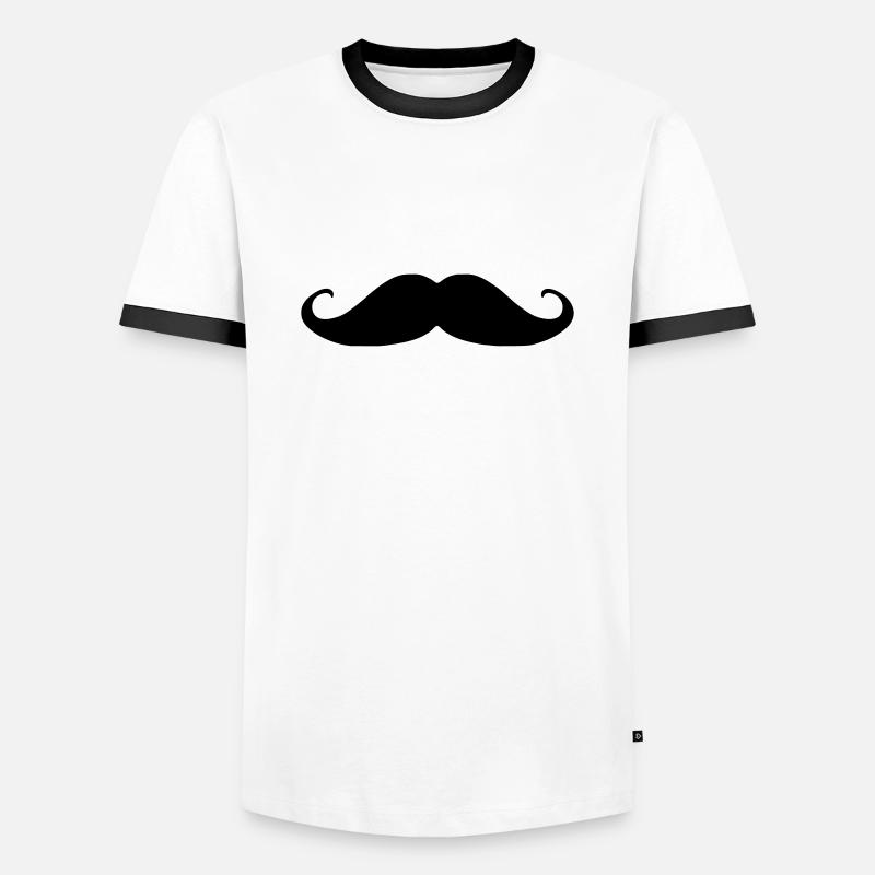 Handlebar mustache - Men's Ringer Shirt - white/black