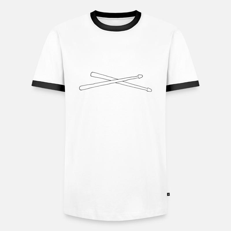 Drumsticks - Männer Kontrast-T-Shirt - Weiß/Schwarz