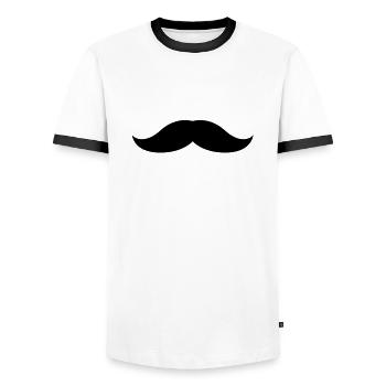 Moustache 4 - T-shirt contrasté Homme - blanc/noir - Devant - AI Model Female 172 light (172cm) & AI Model Male 178 dark (178cm)