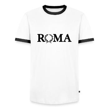 Roma - T-shirt contrasté Homme - blanc/noir - Devant - AI Model Female 172 light (172cm) & AI Model Male 178 dark (178cm)
