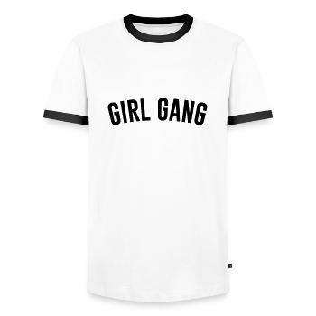 Girl Gang - T-shirt contrasté Homme - blanc/noir - Devant - AI Model Female 172 light (172cm) & AI Model Male 178 dark (178cm)
