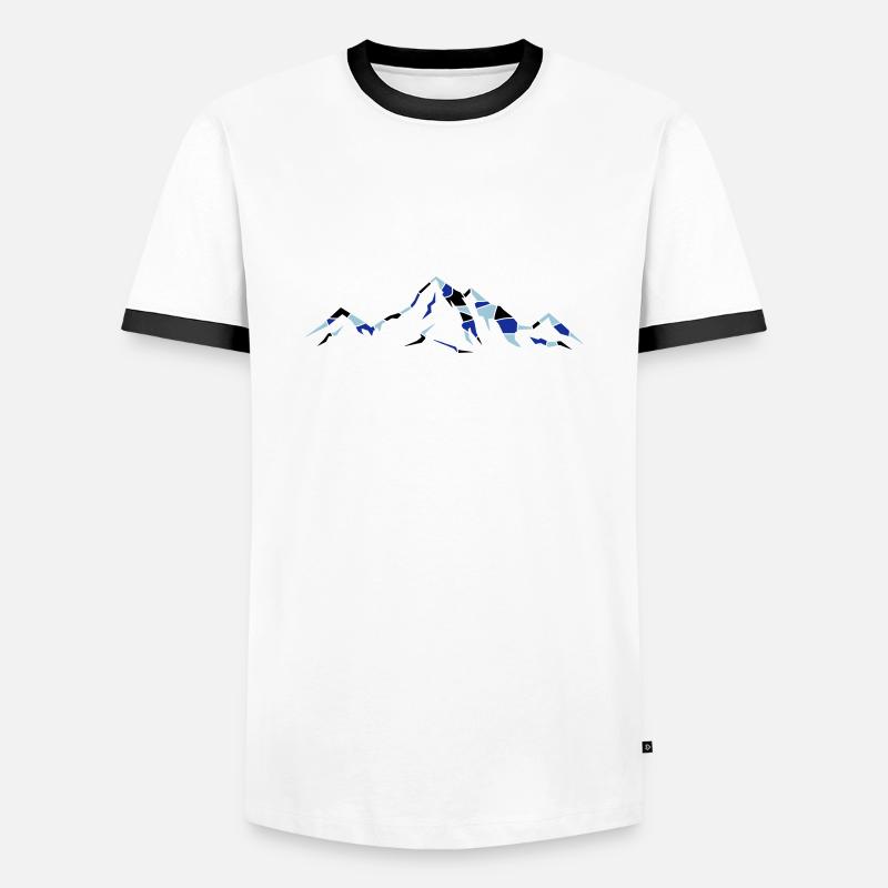 berge_02 - Männer Kontrast-T-Shirt - Weiß/Schwarz