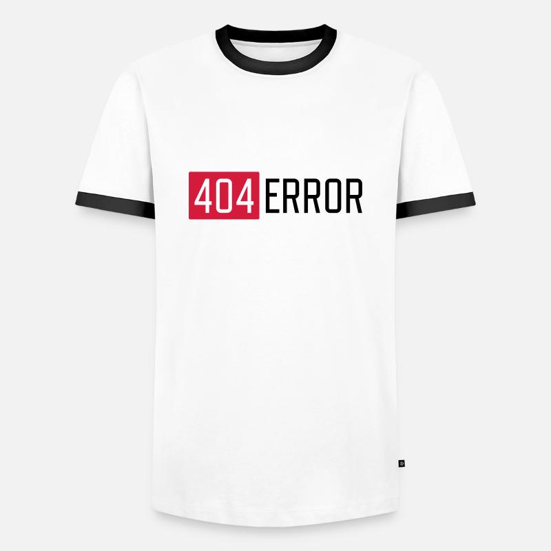 404 ERROR - Männer Kontrast-T-Shirt - Weiß/Schwarz