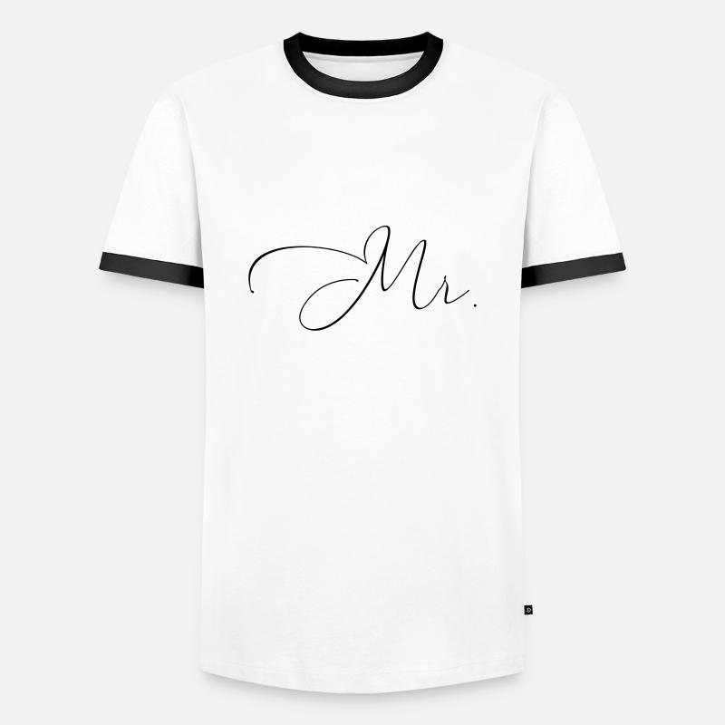 Mr. - Männer Kontrast-T-Shirt - Weiß/Schwarz