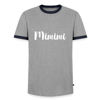 Ich sag nur Mimimi - Männer Kontrast-T-Shirt - Grau/Navy  - Vorne - AI Model Female 172 light (172cm) & AI Model Male 178 light (178cm)