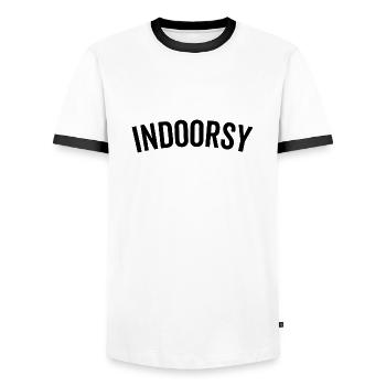 À l’intérieur - T-shirt contrasté Homme - blanc/noir - Devant - AI Model Female 172 light (172cm) & AI Model Male 178 dark (178cm)