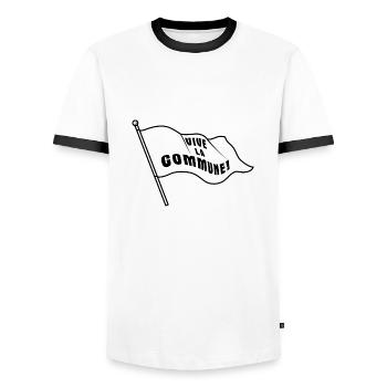 Commune Communisme URSS Union soviétique Cadeau - T-shirt contrasté Homme - blanc/noir - Devant - AI Model Female 172 light (172cm) & AI Model Male 178 dark (178cm)