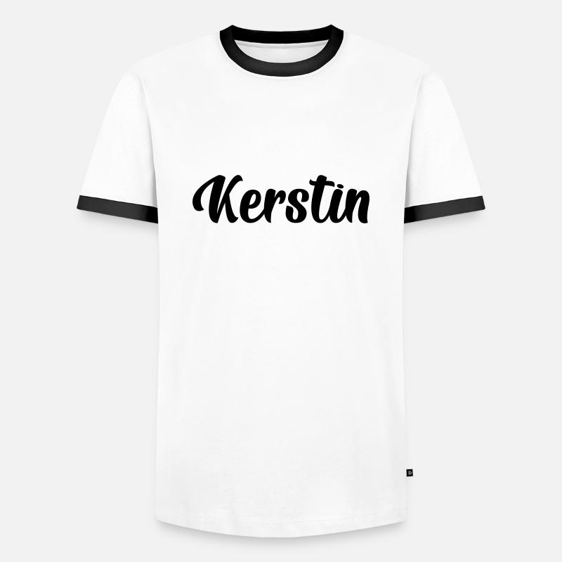 Kerstin - Männer Kontrast-T-Shirt - Weiß/Schwarz