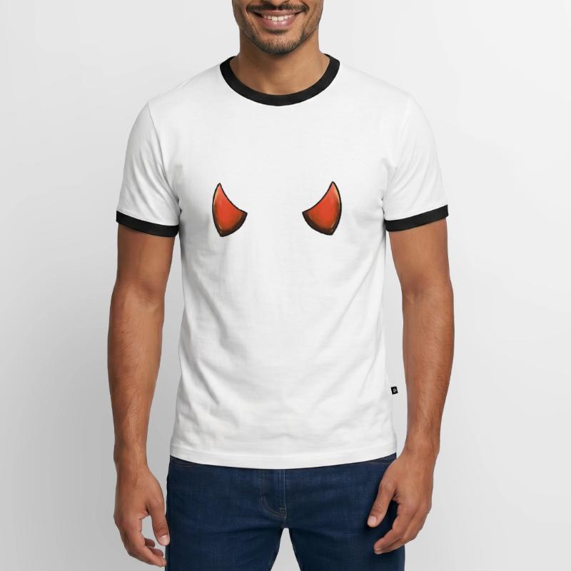 Devil's Horn Devil's Devil's Woman Devil's Guy Men's Ringer Shirt