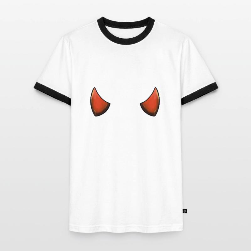 Devil's Horn Devil's Devil's Woman Devil's Guy Men's Ringer Shirt